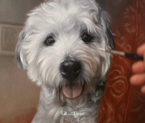 Hundporträtt av White Terrier